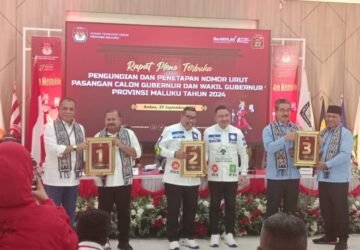 KPU Maluku Gelar Pengundian Nomor Urut Paslon Gubernur dan Wakil Gubernur 2024