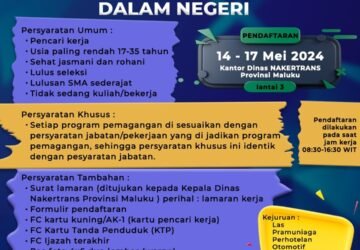 Magang Dalam Negeri di Dinas Nakertrans Provinsi Maluku, Buruan Daftar!