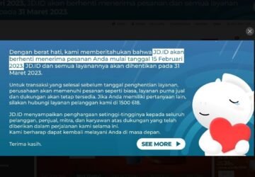 e-commerce JD.ID Bakal Melayani Pesanan Terakhir Pelanggan Pada 15 Februari 2023