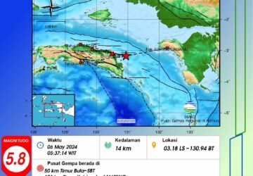 Gempa Bumi Berkekuatan 5,8 SR Mengguncang Maluku Tengah